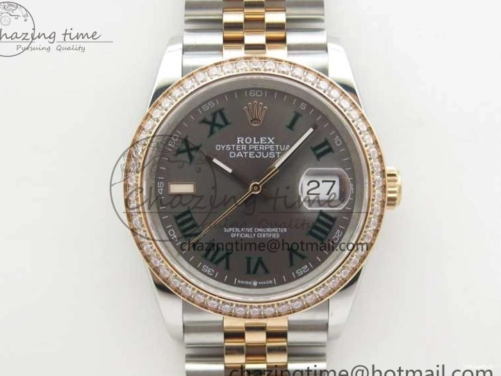BP Bracelet Roman Dial on 36 Best Edition 1:1 DateJust SS Gray Maker RG Jubilee 126281 0418
